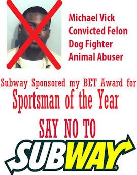 Michael Vick reçoit le prix du sportif de l'année par Subway, BET