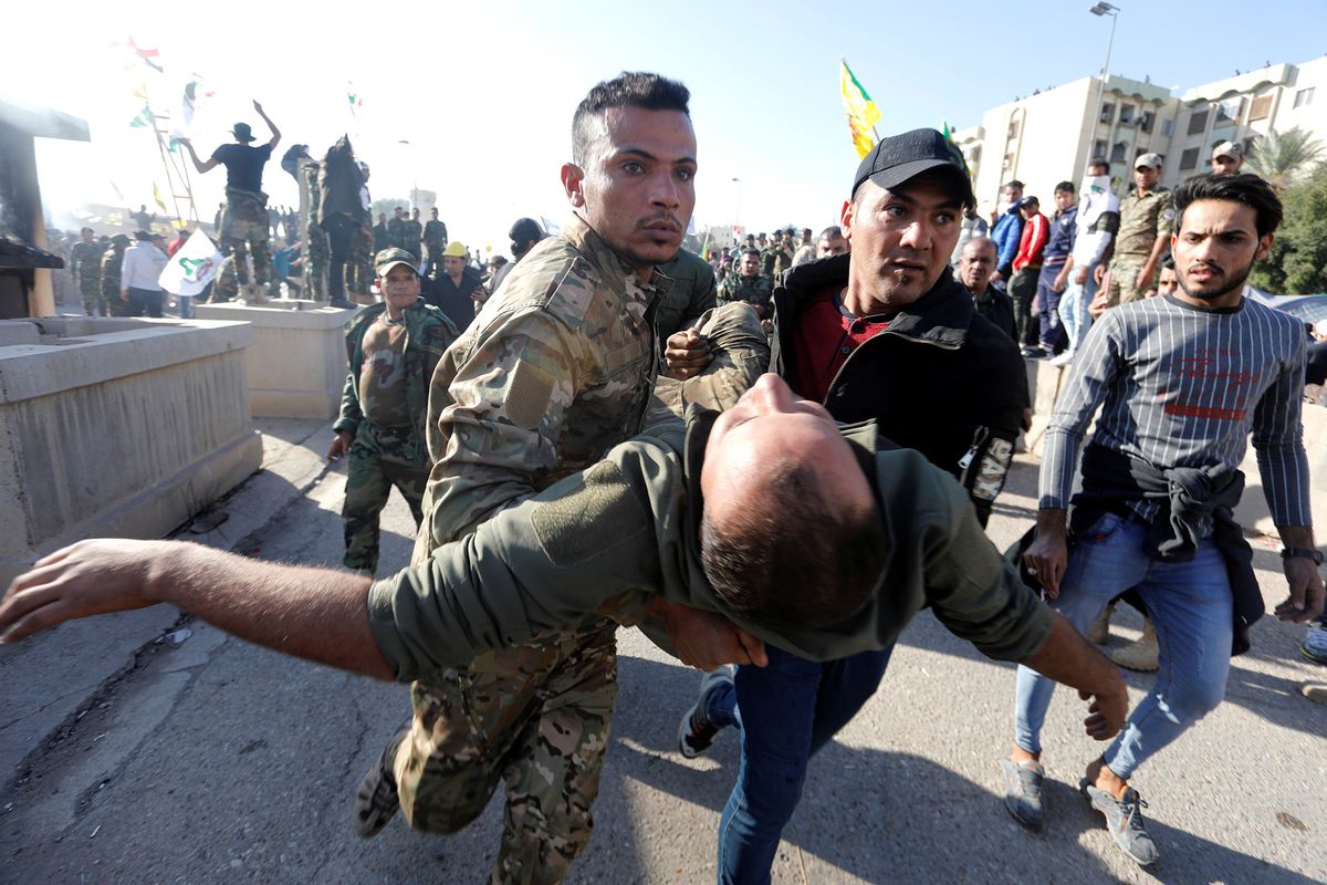 Photos dramatiques de l'attaque de l'ambassade américaine en Irak